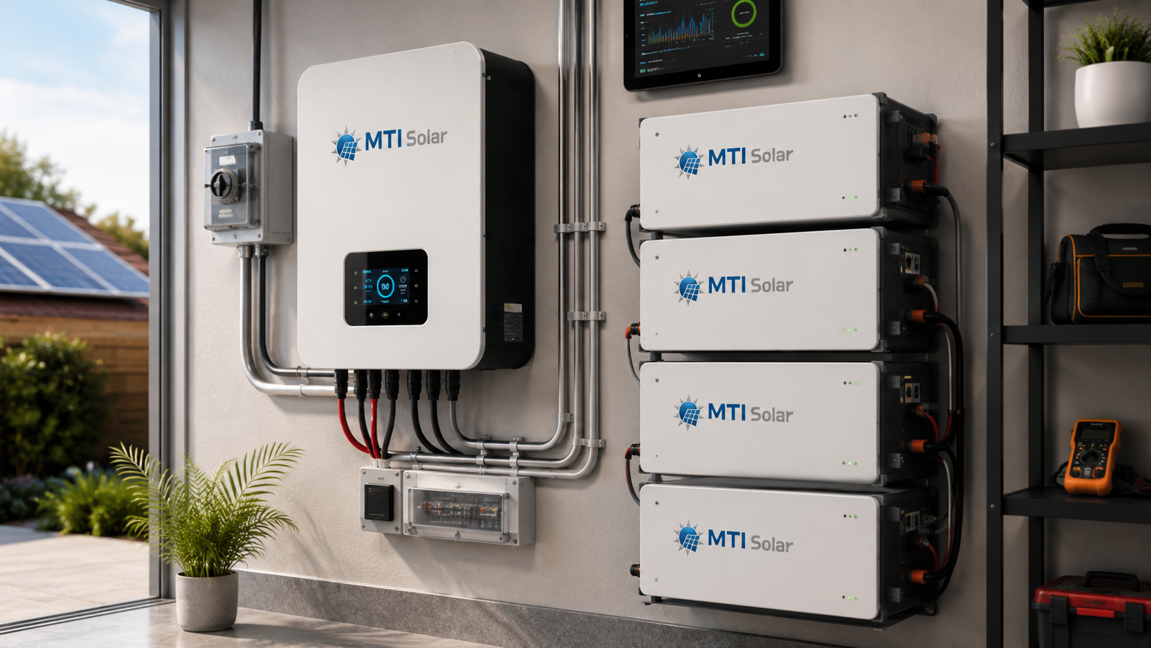 Equipos fotovoltaicos MTI Solar con inversor y baterías de litio